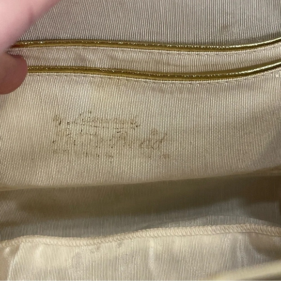 Vintage 1950’s Lumured Floral beaded handbag with Mirror Clutch shoulder purse - Picture 12 of 16